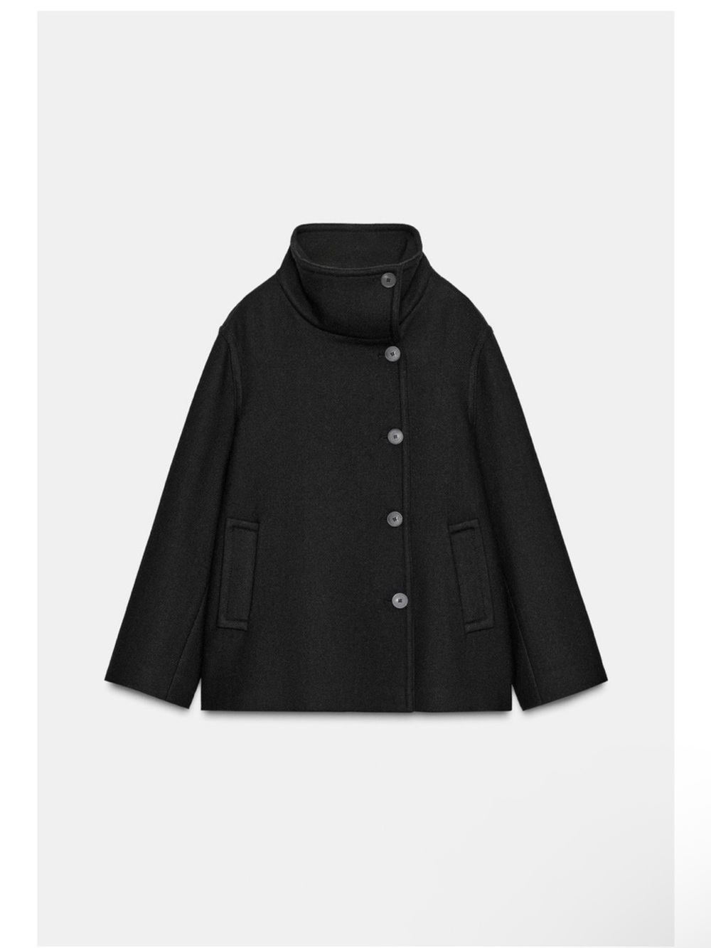 ZARA SHORT WOOL BLEND COAT WITH HIGH NECK
